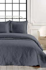 Authentic Anthracite Double Microfiber Quilted Bedspread - Swordslife