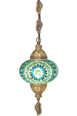 Ottoman Authentic Mosaic Single Ceiling Pendant Lamp Chandelier Night Light, Turquoise - Swordslife