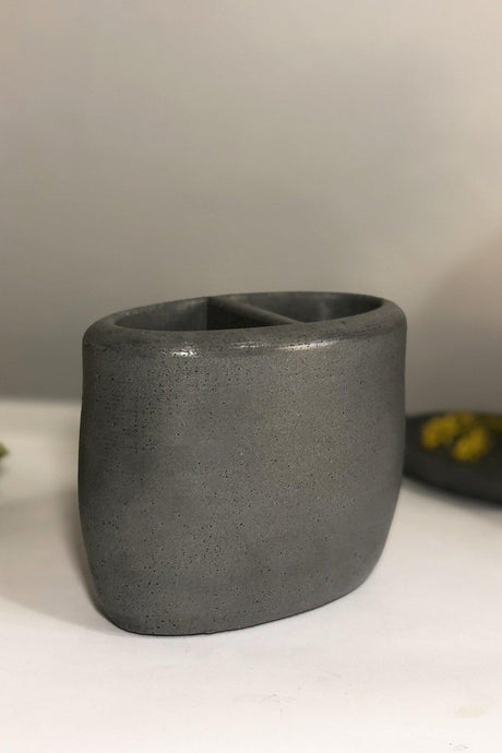 Oval Concrete Toothbrush Holder - Swordslife