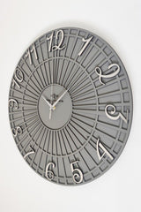 Special Striped Decorative Wall Clock Anthracite & Silver 50x50cm Silent Mechanism - Swordslife