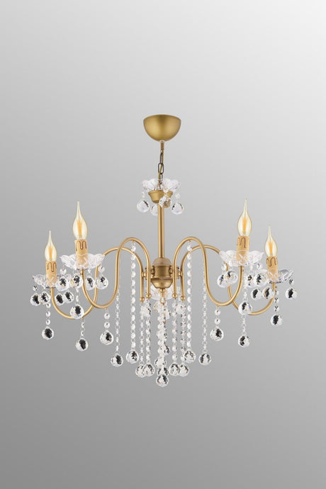 Palmiye 4 Piece Tumbled Crystal Stone Upward Facing Luxury Chandelier - Swordslife