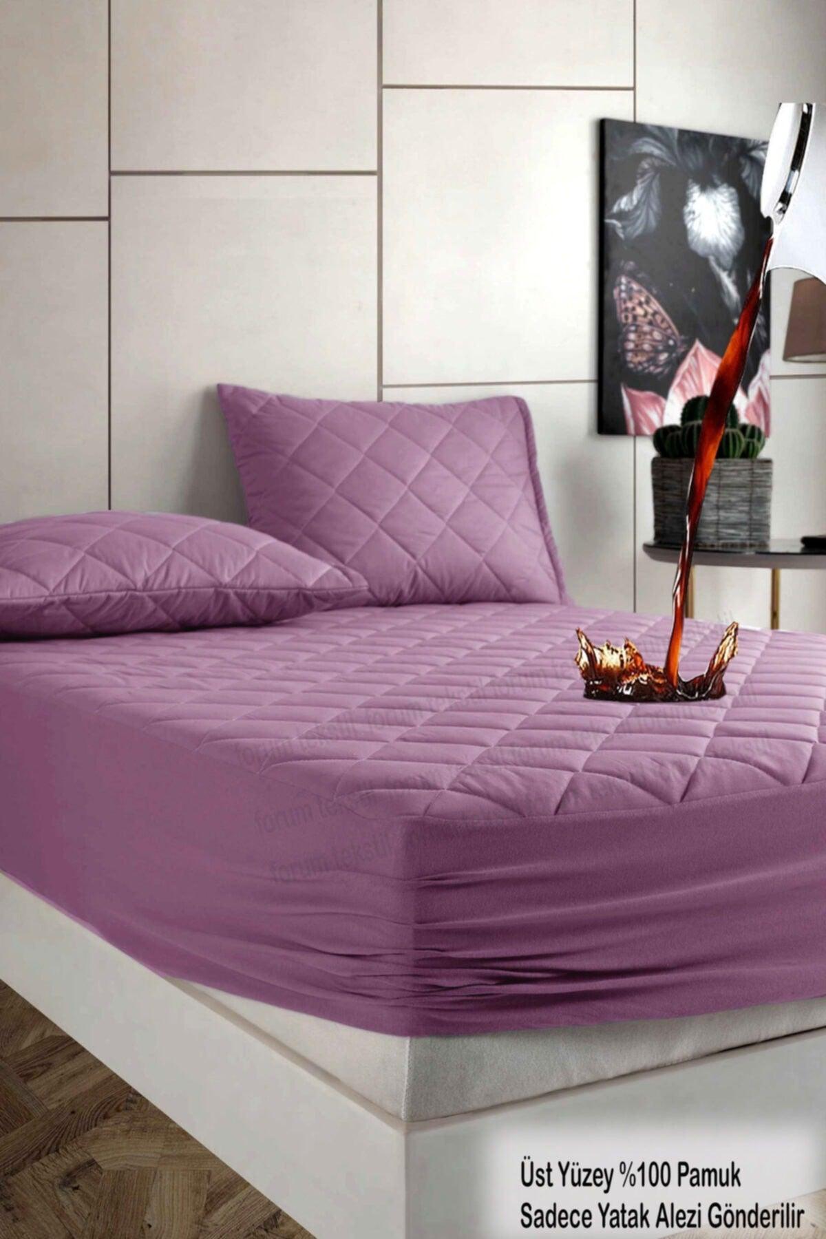 Pamukkale Colored Mattress Lilac Quilted Liquid Proof Mattress Protector Fitted Undersheet Bed Sheet Lksga - Swordslife