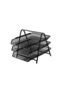 Document Rack Metal 3 Pcs. Black 4450