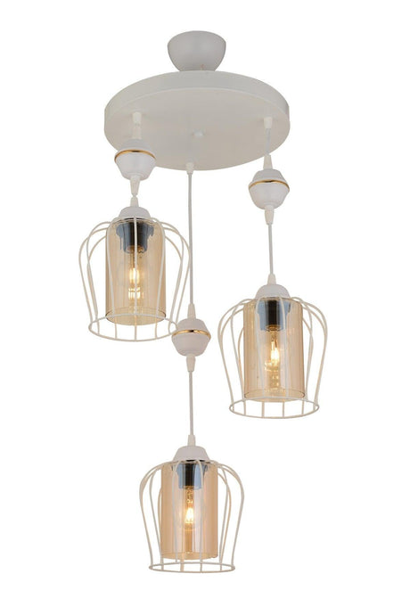 Parachute Pendant Lamp 3 Piece White Modern Downward Facing Chandelier - Swordslife