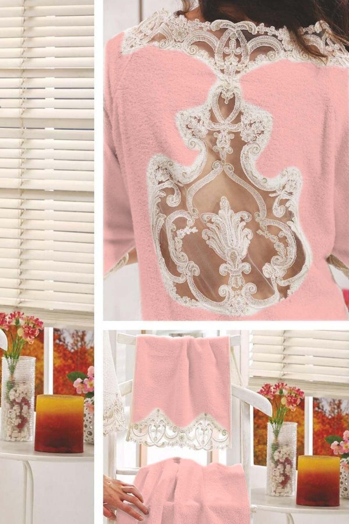 Paris Powder Ladies French Lace Dowry Bridal Bath Honeymoon Bathrobe Set - Swordslife