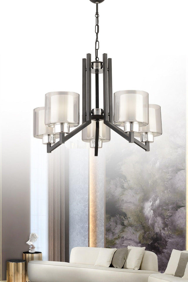 Pars 5 Li Modern Mica Headed Pendant Chandelier - Swordslife