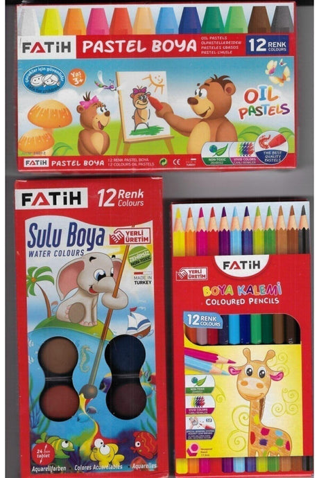 Pastel 12^li+watercolor 12^li+dry Paint12^li