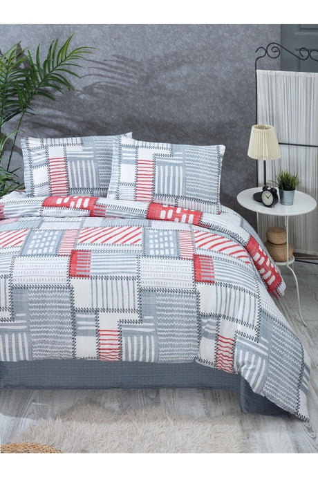 Patchwork Anthracite Gray Single Duvet Cover