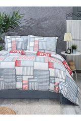 Patchwork Anthracite Gray Single Duvet Cover Set - Swordslife