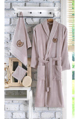 İnci 10 Pieces Dowry Bathrobe Set With Guipure Embroidery - Swordslife