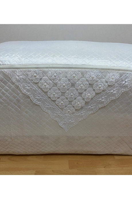 Pearl Satin Cream Quilt Hurcu Quilted Dowery Bundle 50x50x100 - Swordslife