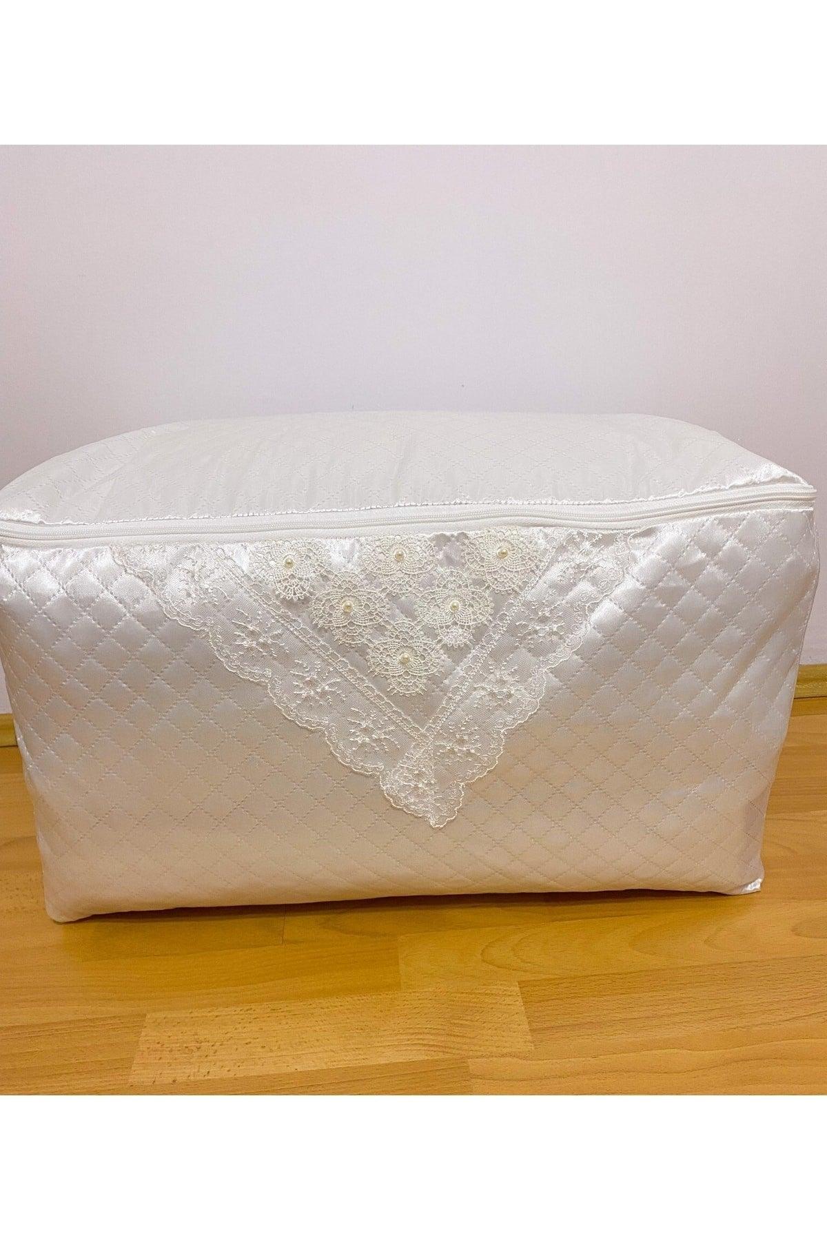 Pearl Satin White Pillow Hurcu Quilted Dowry Bundle 60x40x40 - Swordslife