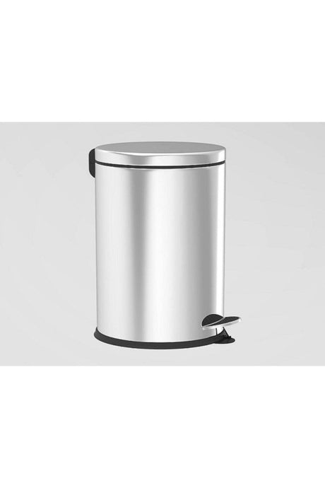 Pedal Dustbin Toilet Wc Brush Bathroom Dustbin 2 Bathroom Set Chrome 12 Liter - Swordslife