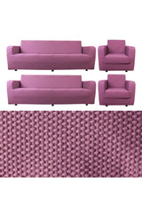 Pink Elastic Flexible Sofa Cover Set 3+3+1+1 Maxi - Swordslife