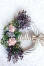 Pink And Blue Hydrangea Hello Door Ornament - Door Wreath - Swordslife