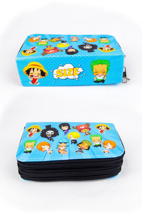 Pencil Case Anime One Three Compartment Vegan Leather