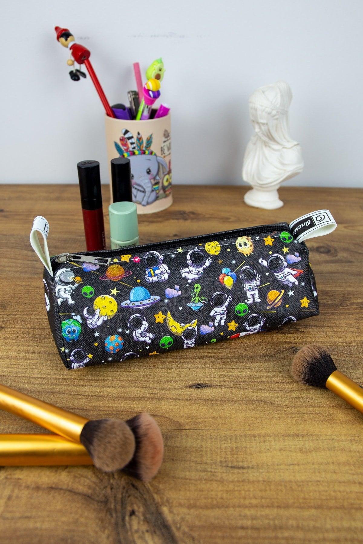 Pencil Case Astronaut Black Themed Triangle