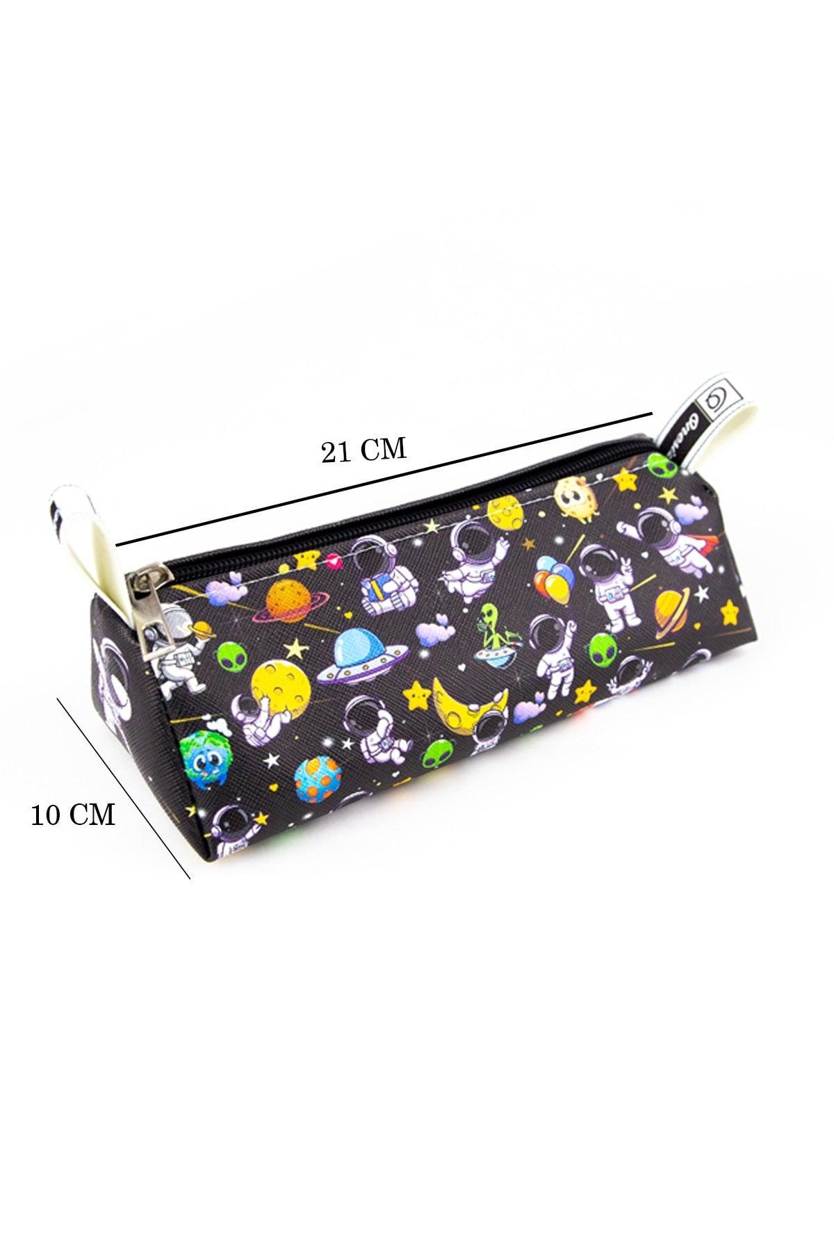 Pencil Case Astronaut Black Themed Triangle