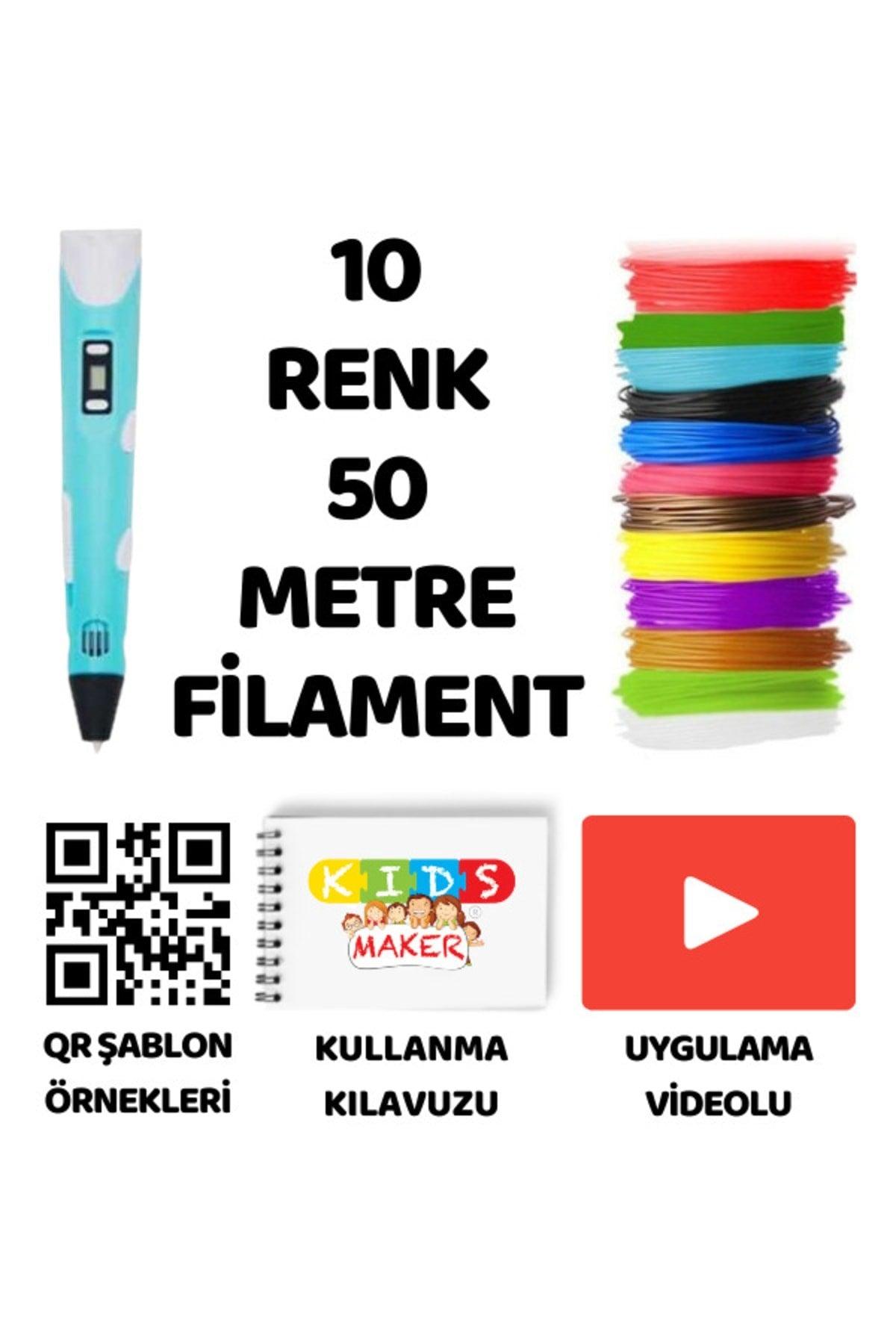 Pen 10 Colors 50 Meters Pla Filament (10x5