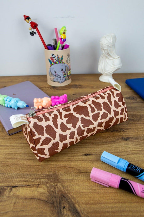 Pencil Case Giraffe Vegan Leather (PEN HOLDER AND