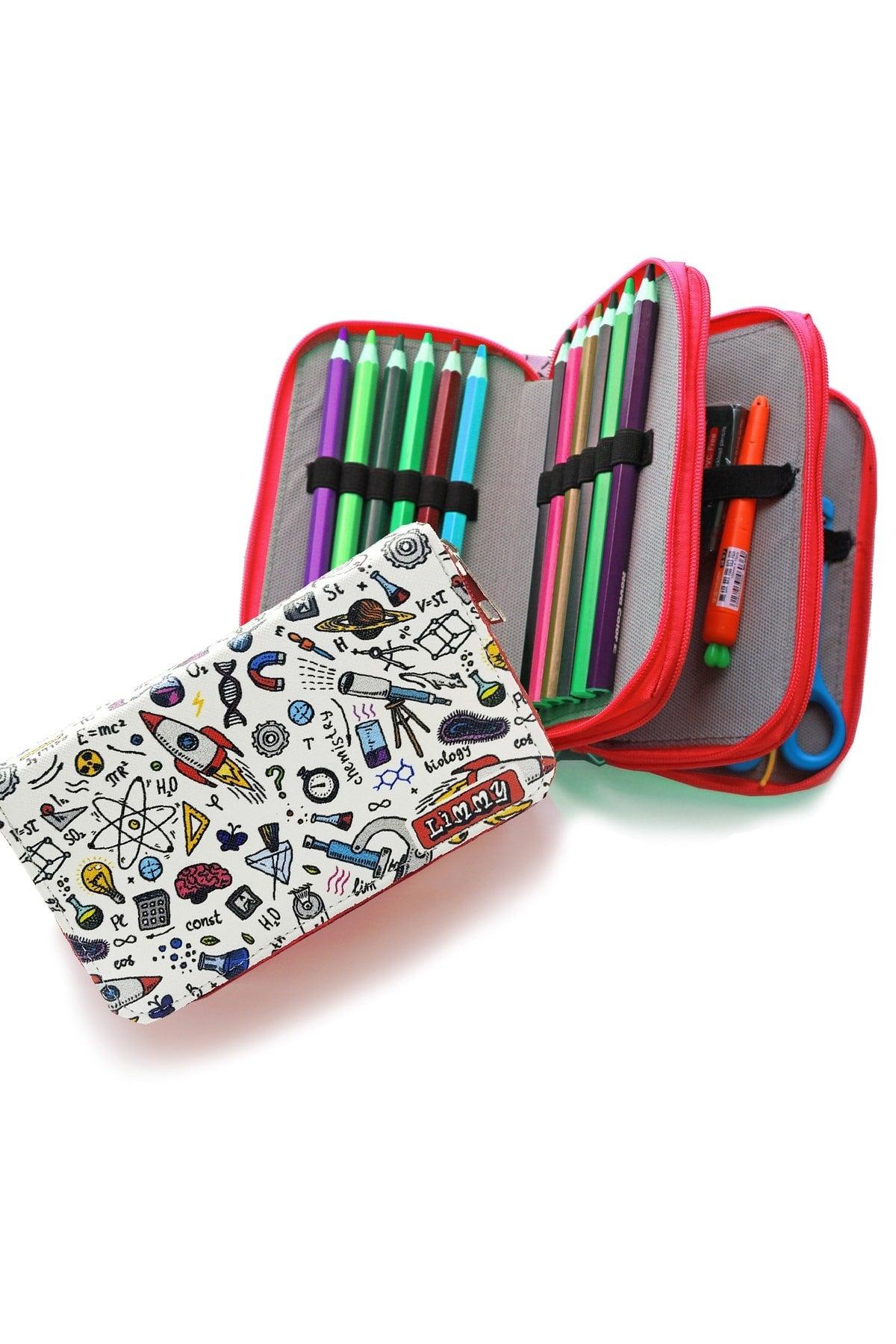 Pencil Case Science Pattern Kawai