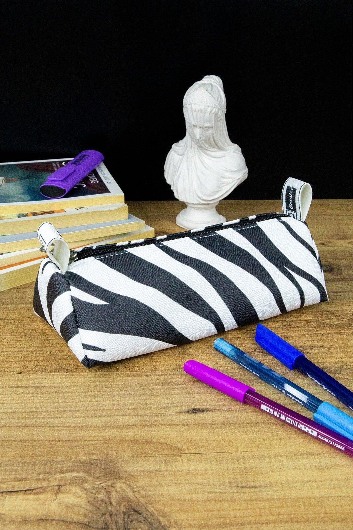 Pencil Case Zebra Vegan Leather (PEN HOLDER AND