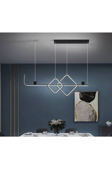 Pendant Lamp 2 Triangle Model Modern Led Black Chandelier - Swordslife