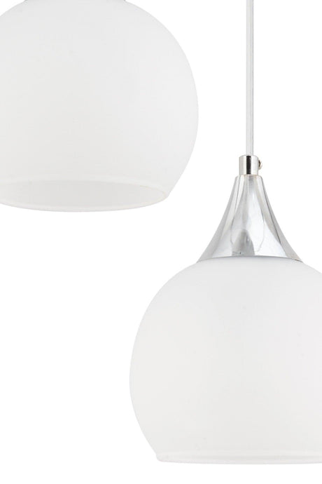 Pendant Lamp 3 Piece Silver Case White Opaque Glass Chandelier - Swordslife