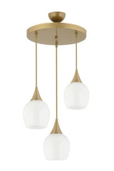 Pendant Lamp 3 Piece Antique Case White Opaque Glass Chandelier - Swordslife