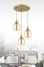 Pendant Lamp 3 Pcs. Tumbled Yellow Opaque Glass Chandelier