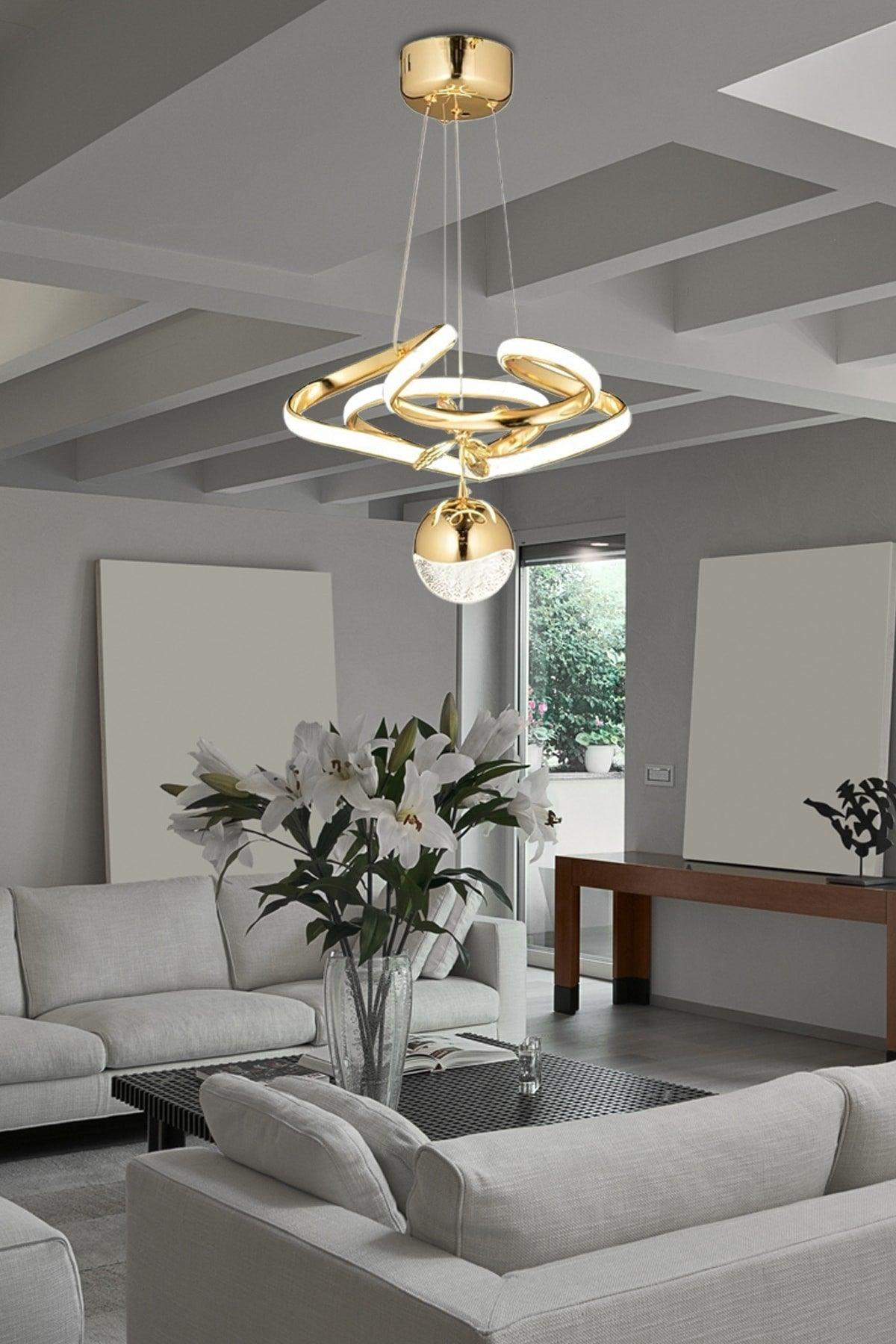 Pendant Power Led Chandelier Concept Product Gold Yellow Led Chandelier - Swordslife