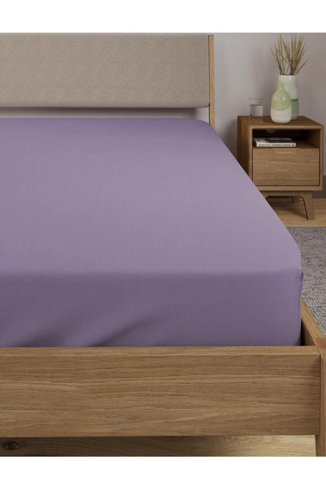 Cotton Elastic Single or Double Bed Sheet - Lilac - Swordslife