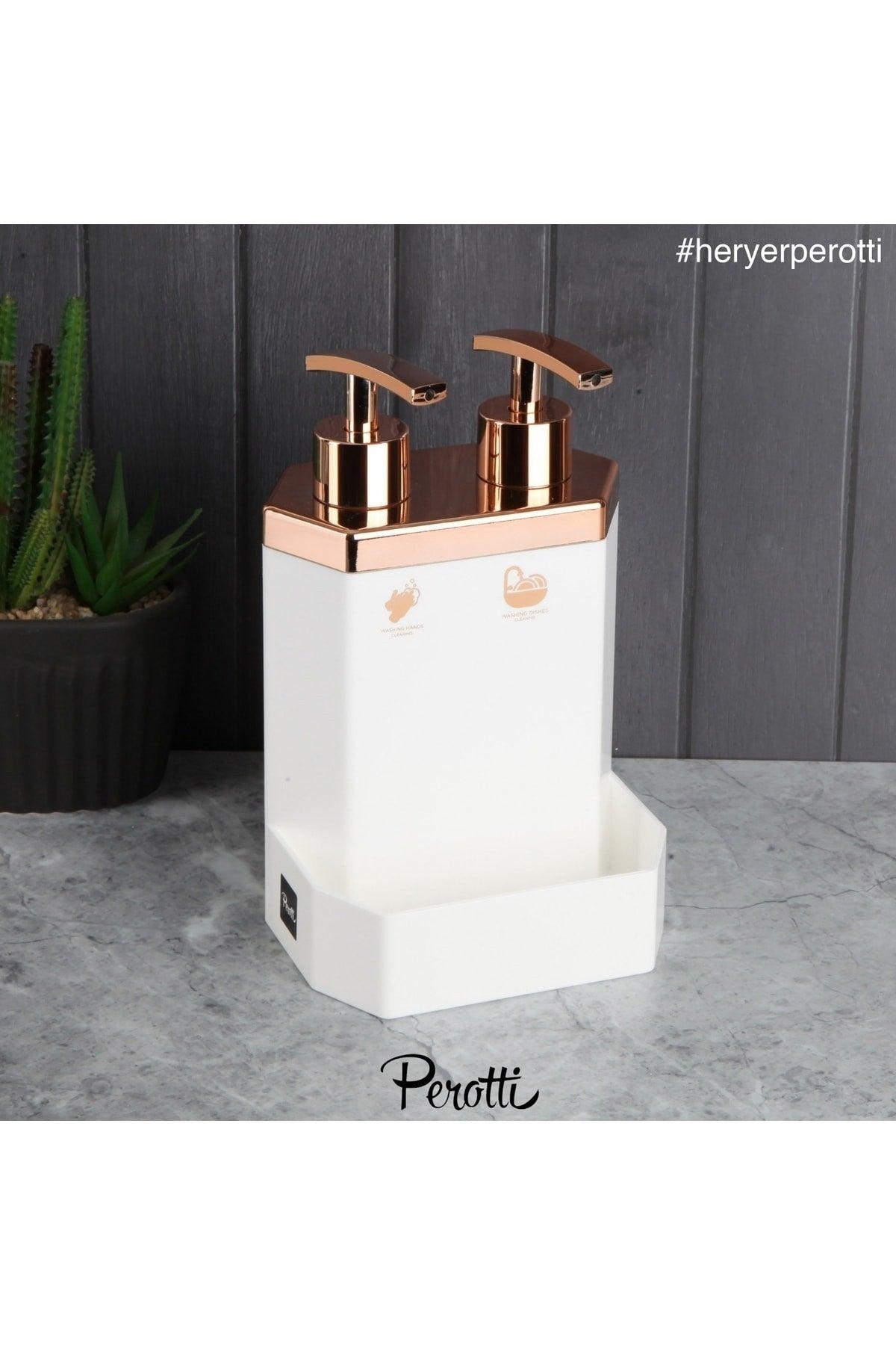 Perotti 2 Li Acrylic Rosegold Liquid Soap Dispenser Detergent Kitchen Bathroom Set - Swordslife