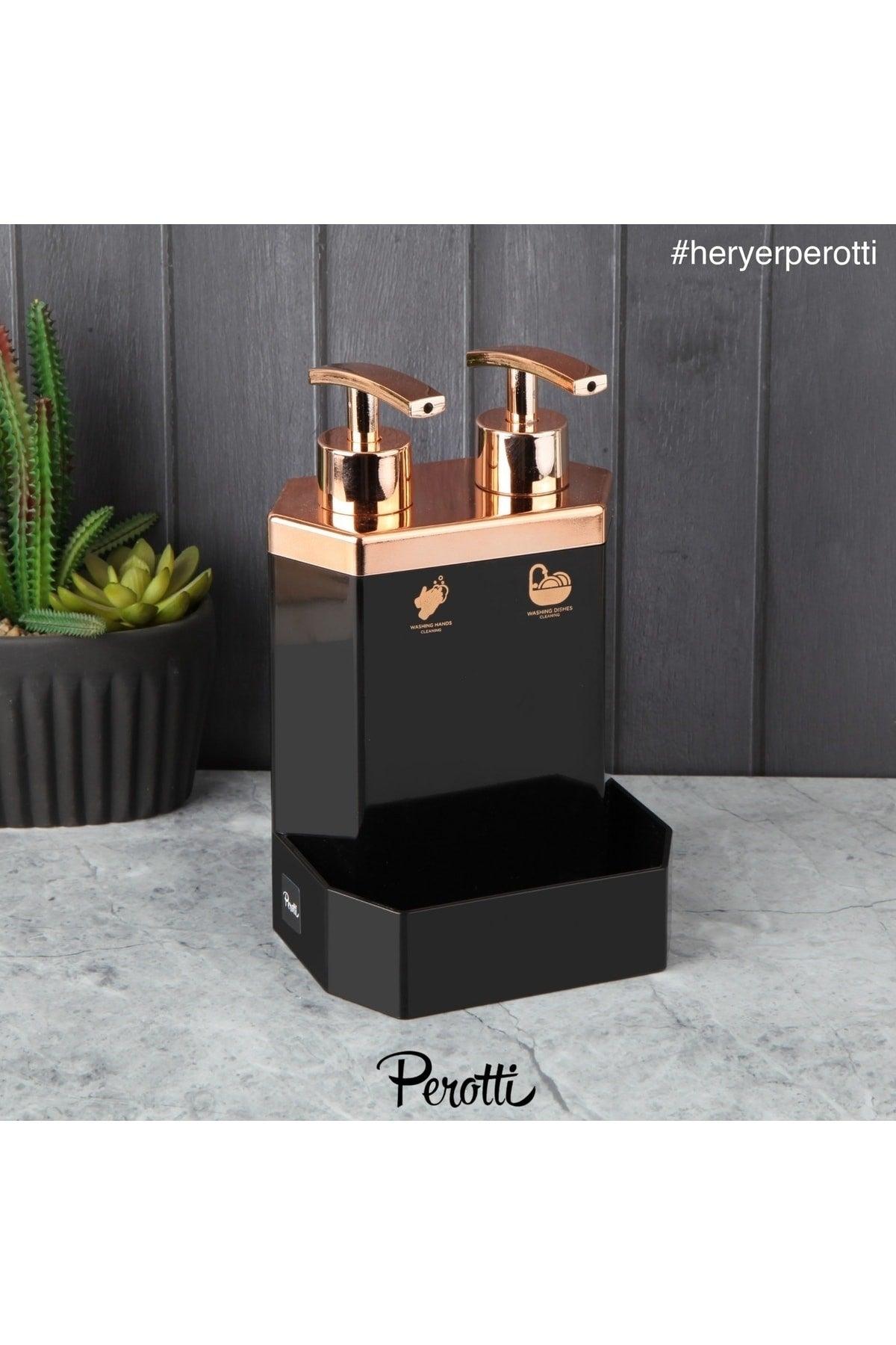 Perotti 2 Li Acrylic Rosegold Liquid Soap Dispenser Detergent Kitchen Bathroom Set - Swordslife