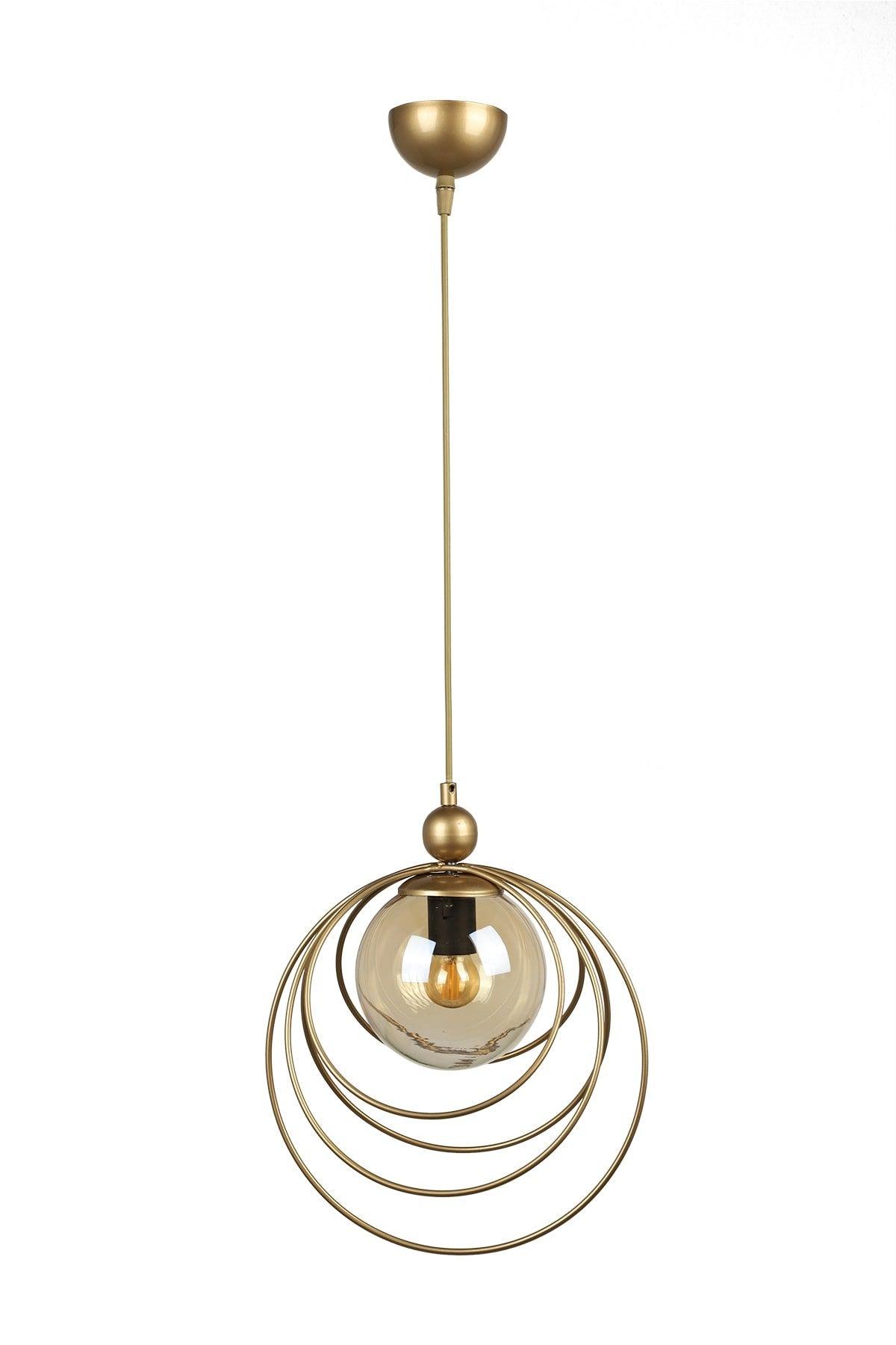 Pescara Single Chandelier Tumbled Honey Glass - Swordslife