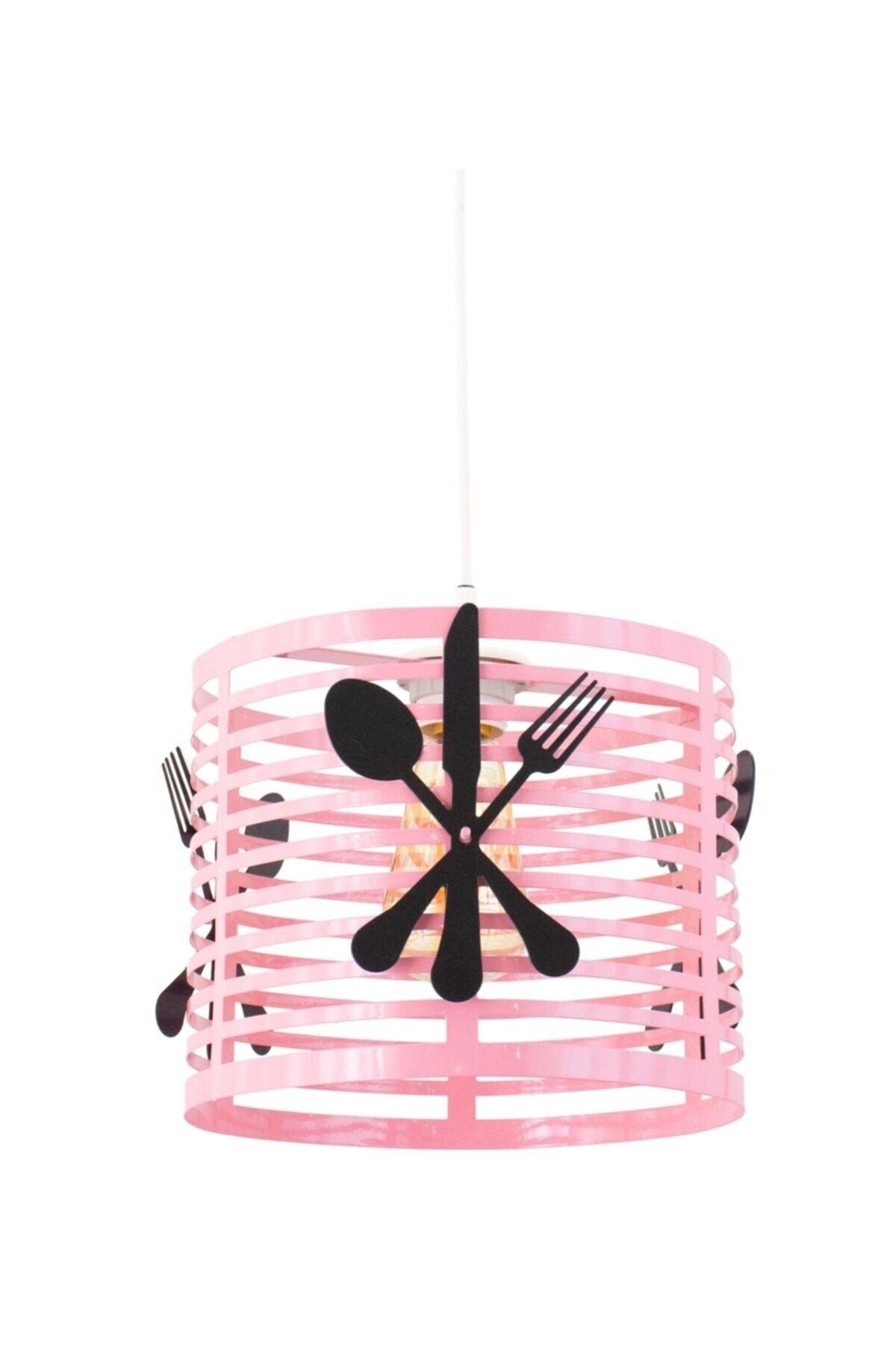 Pink Fork Spoon Knife Model Modern Pendant Lamp Chandelier - Swordslife