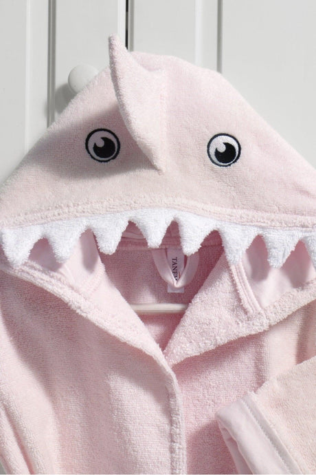 Pink Female Shark Child Bathrobe 100% Cotton Embroidered 0/2 Years - Swordslife