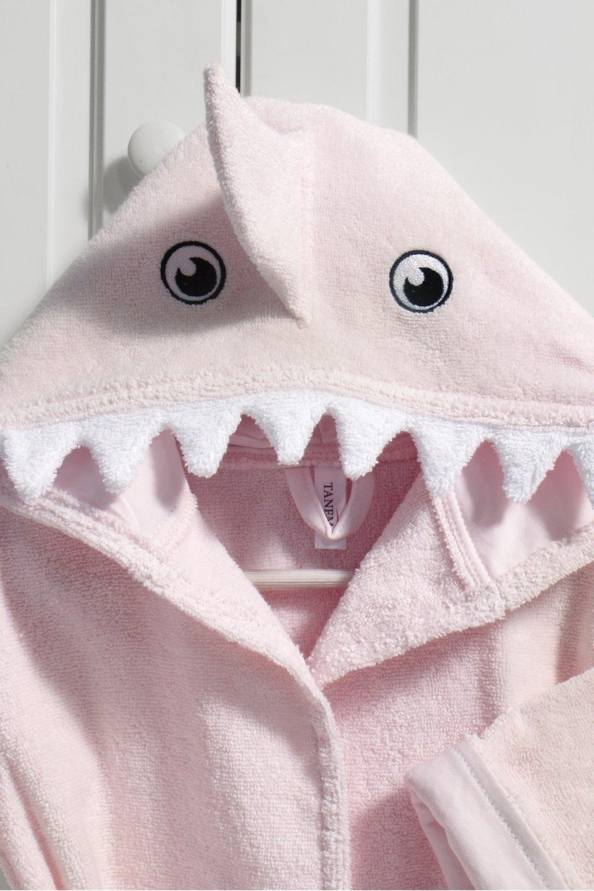 Pink Female Shark Kids Bathrobe 100%