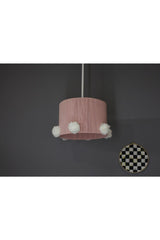 Pink Macrame White Pompom Kids Baby Room Chandelier - Swordslife