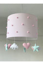 Pink Pompom Mint Star Baby Kids Room Chandelier - Swordslife