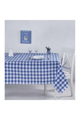 Piti Checkered Blue Table Cloth, Table Cloth, Picnic Cover Cotton - Swordslife