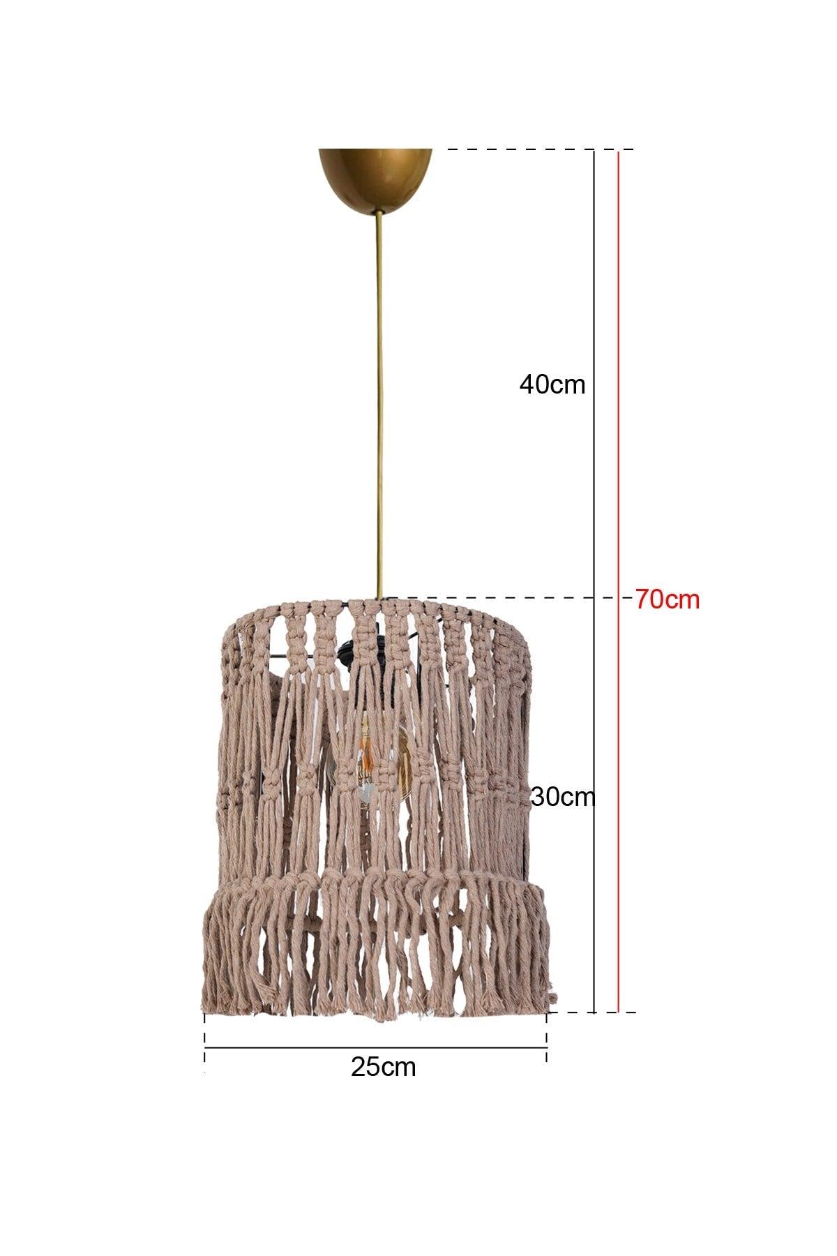 Plafond Handmade Jute Brown Chandelier