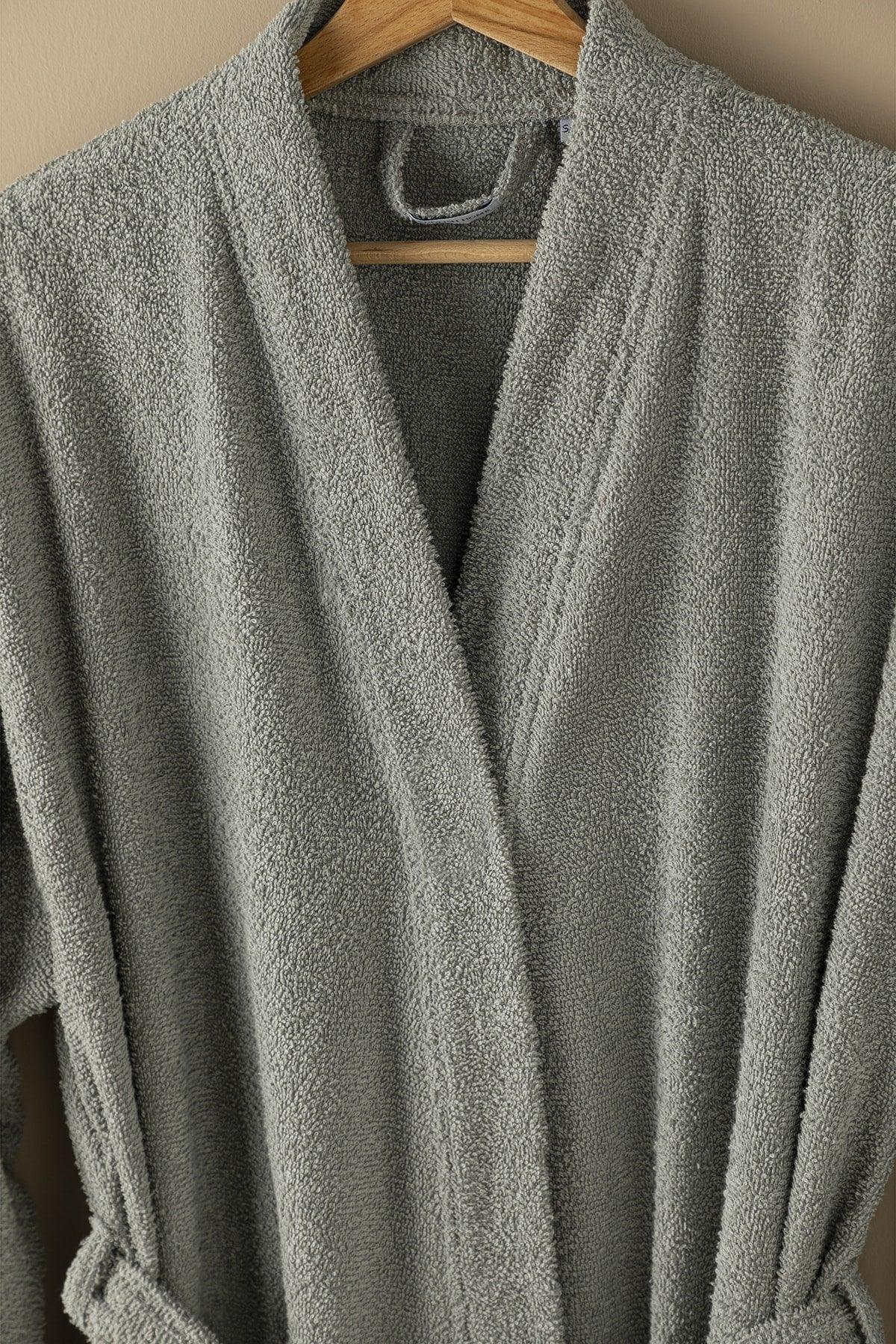 Plain Cotton Men's Bathrobe L-xl Dark Gray - Swordslife