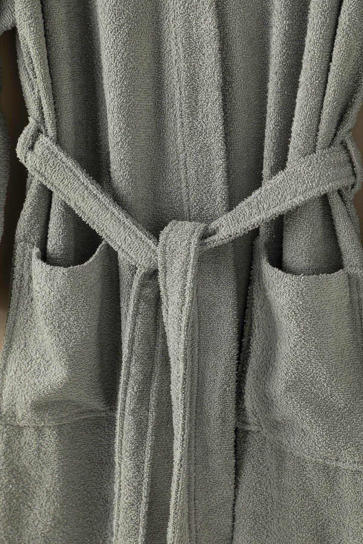 Plain Cotton Men's Bathrobe L-xl Dark Gray - Swordslife