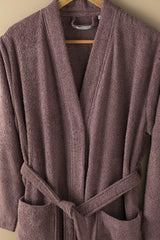 Plain Cotton Ladies Bathrobe Sm Dried Rose