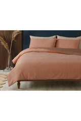 Plain Cotton Single Duvet Cover Set 160x220 cm Brown-Nude - Swordslife