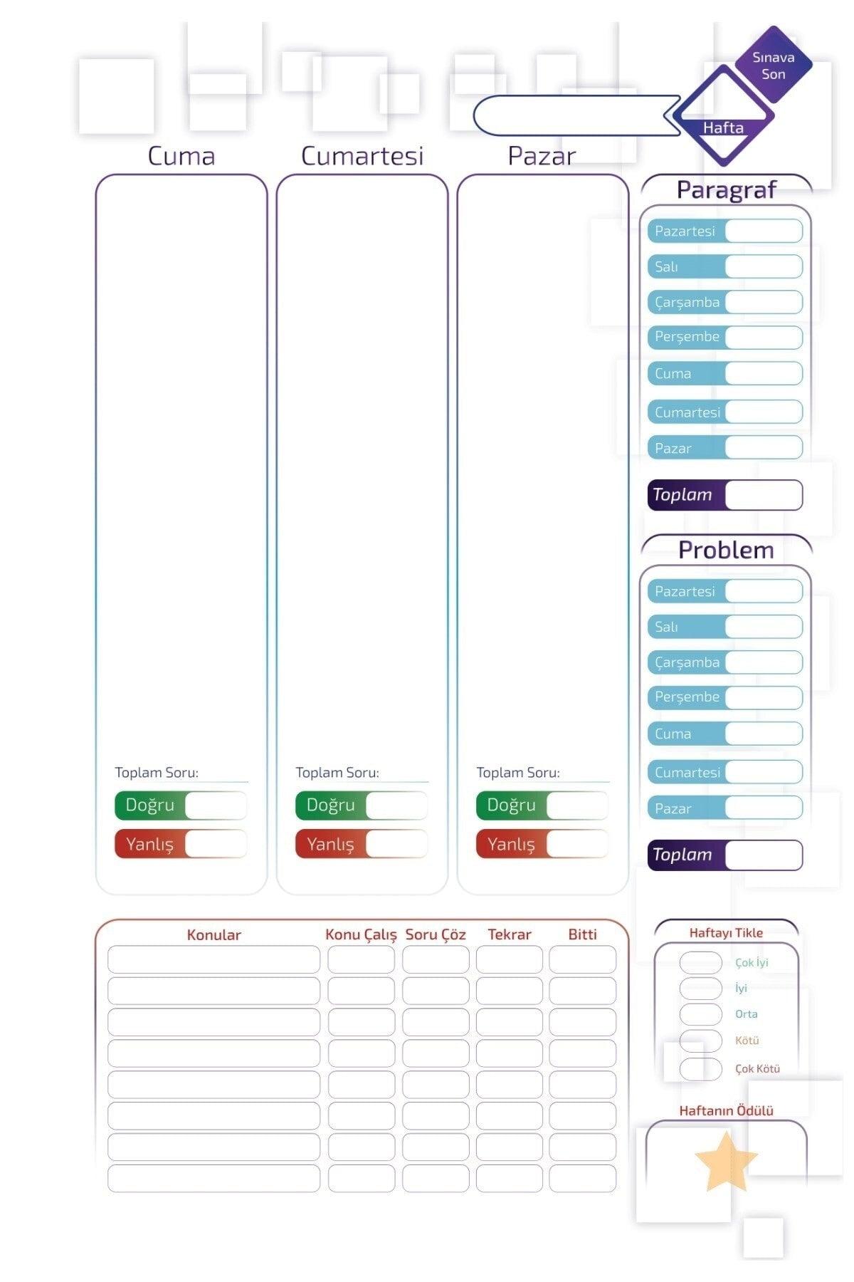 Planning Book Tyt - Ayt - Lgs - Kpss