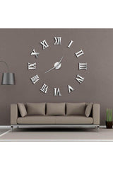 Plexi Belly Wall Clock Large 3d Roman Numeral Wall Clock (silver) - Swordslife