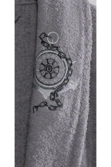 Large Size Towel Bathrobe Set of 2 Anthracite