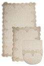 Plush Lux Cornered Cream 3 Piece Lacy Closet Set Dowry Bathroom Carpet Mat Set - Swordslife